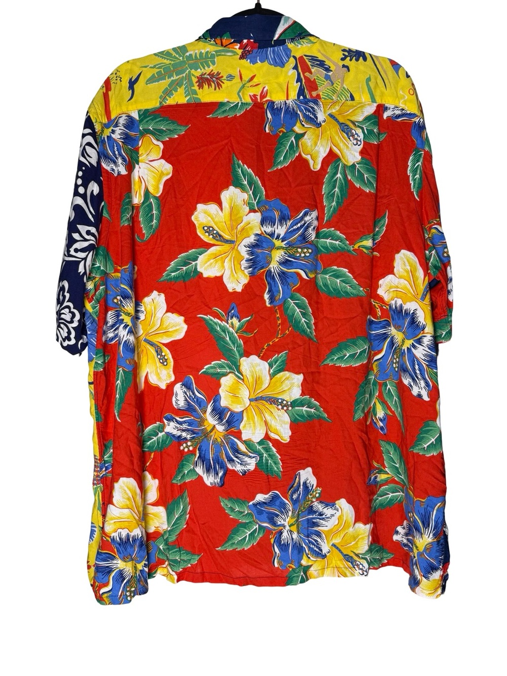 Polo Ralph Lauren Sz XL Patchwork Hawaiian Camp Shirt Tropical Polo Bear Classic - Picture 2 of 8